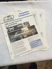 1985 LINCOLN TOWN CAR SALESPERSON'S FACTS BOOK COMPETITIVE COMPARISONS PAGES