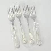 Oneida Dighton Rose Salad Forks 6 3/4" 18/8 Stainless Lot of 4 Burnished NEW