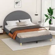 ALFORDSON Bed Frame Arched Base Grey King