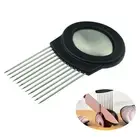 Onion Slicer Meat Tenderizer Tool Onion Holder with Soap Cutter Rack for Onions