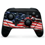 Nintendo Switch Pro Controller Skin Decal Vinyl Wrap - American Flag waving