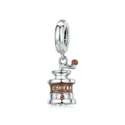 Pendant Charm for Bracelet or Necklace Silver plating Coffee Grinder