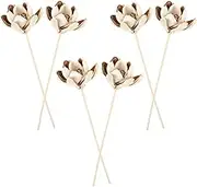 6pcs Rattan Diffuser Sticks for Aroma Diffuser Longlasting Essential Oil Fragrance Easy Setup Home Decor Stylish Faux Flower Design for Office