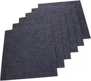 TEHAUX 10pcs Thick Interlocking Carpet Tiles Non Slip Floor Pads for Office Bedroom Modern Deep Grey Design Comfortable DIY Flooring for Play Daily Exercise