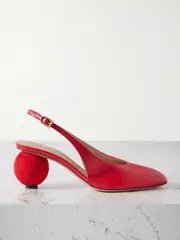 [Ferragamo] Ferragamo - Tessie Leather And Suede Slingback Pumps - Tomato red - US11 US11 Red
