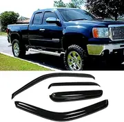 94040 Side Window Visor Wind Vent Deflector,4pc Outside Mount Nice Sun Rain Guards Set for 2007-2013 Chevy Silverado/GMC Sierra 1500,2007-2014 Chevy Silverado 2500 HD/3500 HD Extended Cab