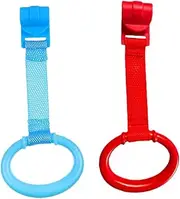 KOMBIUDA Crib Pull Ring Pack Soft Hanging Rings Crib Stand-up Support No Tools Needed Safe for Boys and Girls