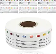 Removable Freezer Labels, Date Label 1x 3 Inch 300 pcs per roll Food Storage Stickers, Writable, not Blurry,Waterproof Oil Resistant Easy Clean Leave