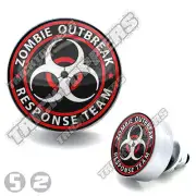 2 Silver Billet Aluminum License Plate Frame Fastener Bolts - ZOMBIE OUTBREAK RW