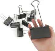 3" Extra Large Binder Clips - Heavy Duty 75mm Black Paper Clamps, 8-Pack