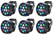 (6) Eliminator Mini Par LED DMX Par Wash Lights For DJ/Stage/Clubs/Bars/Events