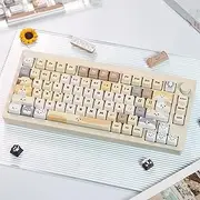 PBT Dog Stacking Keycaps Set Profile Cute Keycap 143 Keys Custom Dye-Sublimation ISO ANSI Keyboard Keycaps for 60% 65% 70% 75% 100% Cherry Gateron MX Switches Mechanical