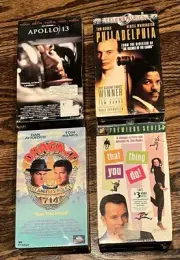 4 Factory Sealed TOM HANKS VHS Movies Watermark Apollo 13 Dragnet Philadelphia +