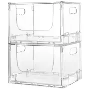 2 Pack Large Foldable Open Front Storage Bins with Lids for Potato and Onion,...