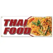 THAI FOOD BANNER SIGN pad thai sushi satay curry spring rolls tofu take