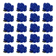20Pcs 1" Ribbon Flowers Bows Mini Satin Roses Flowers Navy Blue