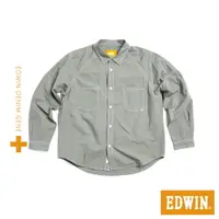 在飛比找樂天市場購物網優惠-EDWIN 橘標 洗褪工裝長袖襯衫-男款 橄欖綠