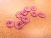 10 Buttons Rose Pink Swirl Suit or Coat Plastic Sew On 3/4 Inch