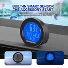 LCD Digital Display Vehicle Thermometer Creative Car Interior Auto Clocks