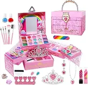 Makeup Toy Set, Washable Makeup Set Toy, Washable Safe Little Girl Makeup Set, Creative Washable Makeup Set Toy for Girls, Kids Aged 3-12
