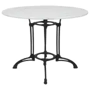 Livorno Marble Table White (W/ Cast Iron Base)