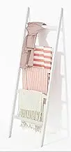 WTZ Blanket Ladder, 5-Layer Towel Racks, Blanket Holder with Anti-Slip Construction Home Decor, Decorative Blanket, Quilt, Towel, Scarf Ladder Shelves for Livingroom, Bedroom, Bathroom, White