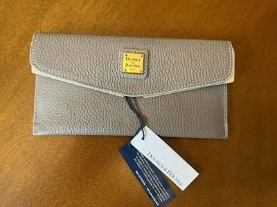 Dooney & Bourke Lucca Pebble Leather Envelope Clutch New With Tags
