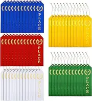 Kenning 75 Pieces Track Award Ribbons 1st, 2nd, 3rd, 4th, 5th Trophy Place Flat Carded Set Prize Contest Award Ribbons with Event Card and Rope for Competition Event Contests Activities