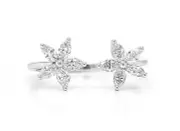 0.50 Ct Natural Mined Marquise Diamond Dainty Bypass Cocktail Promise Ring 14KT