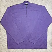 Peter Millar Crown Comfort Pullover 1/4 Quarter Zip LS Men Sz XXL Purple