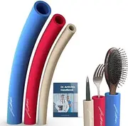 Doctor Developed Foam Tubing (9 Pack) & Handbook – Utensil Padding Grips/Utensil Handles – 30cm Cut to Size, 3 Diameters & Slip Resistant – Arthritis Cutlery Gripping Tool for Disabled/Elderly