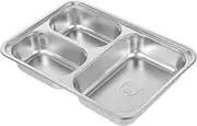 KICHOUSE Stainless Steel Divided Tray for Plate Compartment Design for Independent Feeding for Home School Lunch Camping Picnics