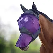 Harrison Howard CareMaster Fly Mask Full Face Black/Purple Retro (L; Full)