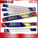 PERALATAN JENIA 尺子塑料尺子基本 30 厘米長量規測量工具學校辦公設備直模板尺子工具長弧兒童兒童書寫測量