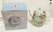 Robert Gordon Tea for One ‘Breakfast Time’ Teapot & Cup Shabby Chic Roses - NIB