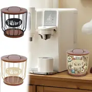 Coffee Filter Holder Vintage Coffee Capsule Basket with Wooden Lid Round Rogqh
