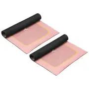 Diatom Rubber Bath Mat 2Pcs, 15.7" x 24" Quick Dry Bathroom Shower Rug - Pink