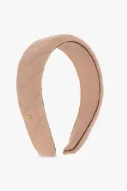 NWT GUCCI LEATHER POWDER HEADBAND ONE SIZE LIGHT NUDE