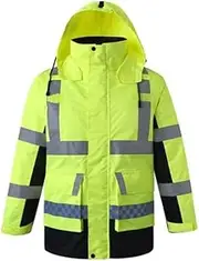 [KGVSLIXYT] Safety Vest High Vis, Cold-Proof Reflective Suit, Fluorescent Safety Jacket Velvet Waterproof Reflective Work Clothes Construction Vest