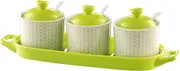 Ceramic spice jar， Spice Racks Pot Seasoning Box Set Combination Household Kitchen Supplies Seasoning Sugar Salt Condiment Pots Can