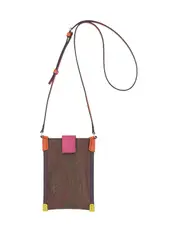 MULTI-COLOURED PAISLEY PHONE HOLDER One size Brown