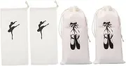 BESPORTBLE 4pcs Travel Drawstring Ballet Shoes Bag Storage Pouch for Boys and Girls Dance Shoes Ballet Bag Organizer