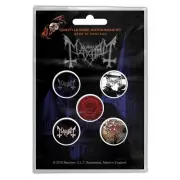 Mayhem De Mysteriis Dom Sathanas 5 Button Set Black Metal Badge Pack Badges Ofcl