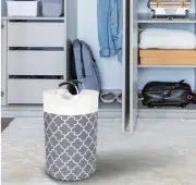 CLEARANCE SALE Heavy Duty Large Fabric Laundry Bag, Sorter, Hamper. (white/grey)