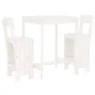 3pcs Outdoor Bar Set Garden Patio Pool Dining Table Stools Chair Furniture White