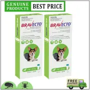BRAVECTO Spot On 10 to 20 Kg 2 Doses GREEN Pack Tick Flea Protection for Dogs