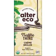 Alter Eco Chocolate Organic Creme Brulee Dark Truffle Thins 84g (Pack of 12)