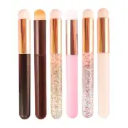 10 Pieces Round Head Lip Brushes Makeup Brushes Portable Lipstick Smudge Brushes