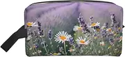 [FSCEV] Lavender and Daisies Storage Bag Toiletry Bag Travel Bag Cute Cosmetic Bag Makeup Accessories, White, One Size