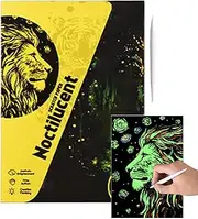 Luminous Art Scratch Paper, Handmade Set of 4, A4 Size Scratch Pads, Drawing and Coloring Tools, Graffiti Art Supplies for Kids, Landscape Animal Designs, Creative Craft Toys